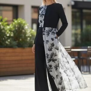 Jumpsuit With Pleated Overlay
