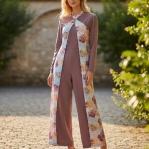 Jumpsuit With Attached Halter Overlay