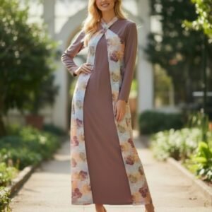 Dress With Attached Halter Overlay