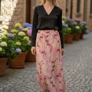 Elegant Tailored Satin Skirt